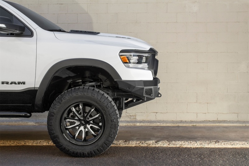 Ram Rebel 1500 Bumper - Front - Addictive Desert Designs - Stealth Fighter - Hammer Black with Satin Black panels - `19-`27